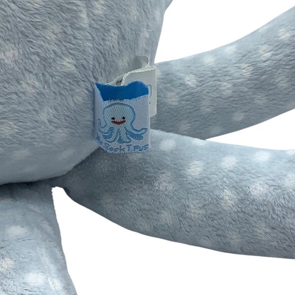 Mr Sock T Pus Octopus Plush Lovey Rattle Crinkle Toy Polka Dots Baby Aspen 7"x15 - Picture 4 of 8